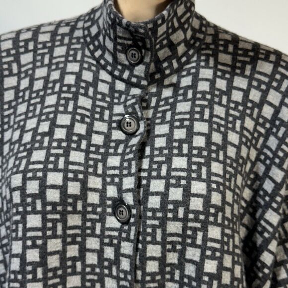Optimum New Zealand Royal Merino Wool Poncho Women’s Geometric Print Size S / M - Picture 2 of 12